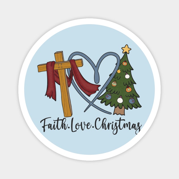 Faith Love Jesus Christmas Present Magnet by The WYLD Tribe